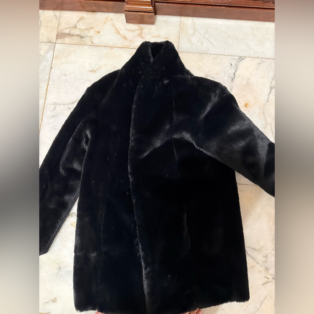 Express Black Faux Fur Teddy Coat